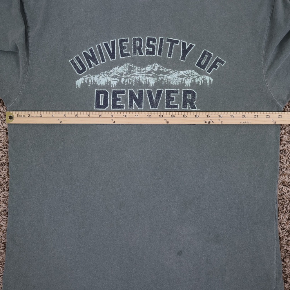 Vintage Champion University of Denver Graphic T-Shirt XL Faded Teal Cotton - Picture 9 of 11